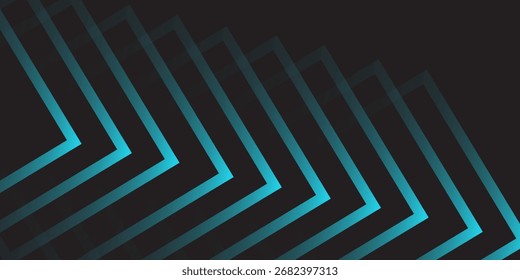 Abstractas fondo 3D colorido papel cortado con gradiente brillante tosca verde patrón cuadrado combinación sobre fondo negro. Diseño moderno
