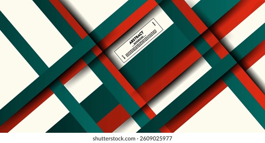 Abstract 3D background with colorful rectangle lines concept design. Green and orange arrow pattern. Vector Eps10