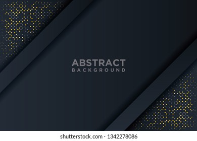 Abstract 3D background with a combination of luminous gold dots in 3D style. Graphic design element. Elegant decoration. EPS 10