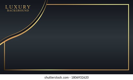 Abstract 3d Background concept with black and golden element. Wavy Background. Elegant Luxury background concept with space. Vector Illustration with Eps 10