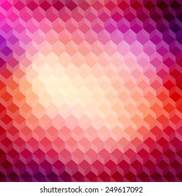 Abstract 3d background with cubes in vintage colors. Bright colorful texture. Vector illustration
