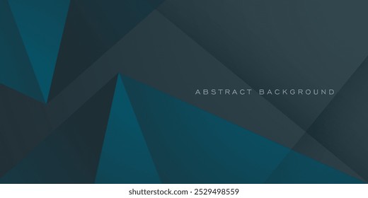 Abstractas fondo 3D con triángulo azul oscuro en diseño geométrico de color oscuro. Ilustración vectorial de fondo futurista de papercut superpuesto moderno. Vector Eps10