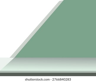 Abstract 3d background design featuring green squares and a folded paper page corner with light and shadow on a blank vector template for a business document or office wallpaper banner