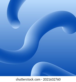 Abstract 3D background. Dynamic blue backdrop. Vector illustration with gradient smooth elements. For web, wallpaper, mobile, brochure, flyer