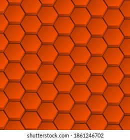 Resumen 3d fondo de superficie futurista con hexágonos.  Concepto de Honeycomb. 