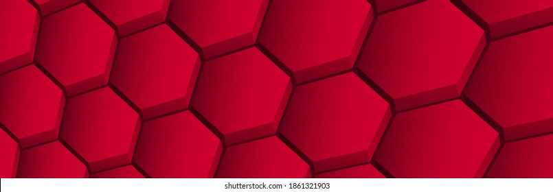 Abstract 3d background of futuristic surface with hexagons.  Honeycomb concept. 