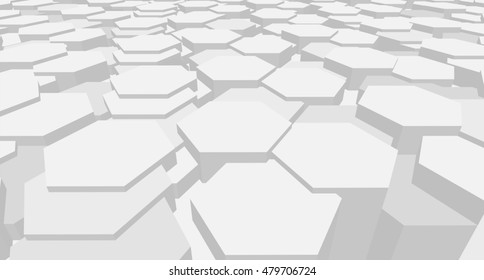 Abstract 3d background of futuristic surface with hexagons. Technology wallpaper.