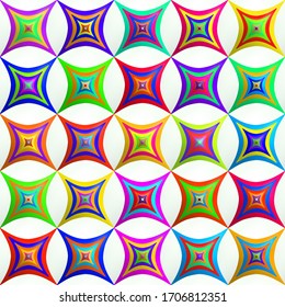 Abstract 3D background with geometric colorful squares. Design pattern with multicolor rhombuses. Seamless pattern. 