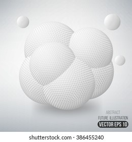 Abstract 3D background with geometric design elements. Creative concept vector background of cells HUD, bacteria. Polygonal design style letterhead and brochure for business. EPS 10 vector