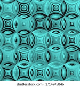 Fondo 3D abstracto con cuadrados geométricos negro y azul. Diseño con hombros azules. Patrón sin problemas. Ilustración vectorial 3D para diseño web, patrón de impresión, registro de rayas, envoltura, etc.