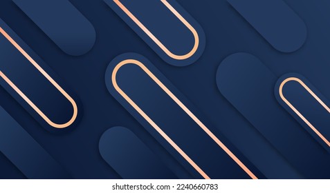 Abstrakter 3D-Hintergrund mit Gold und blauen Linien Papierschnitt-Stil strukturiert