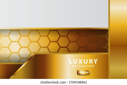 Resumen de fondo 3d con capas de papel dorado. La ilustración geométrica vectorial da forma a la textura con brillo dorado. Elemento de diseño gráfico. Decoración elegante