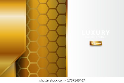Abstract 3d background with gold paper layers. Vector geometric illustration shapes texture with golden glittering. Graphic design element. Elegant decoration