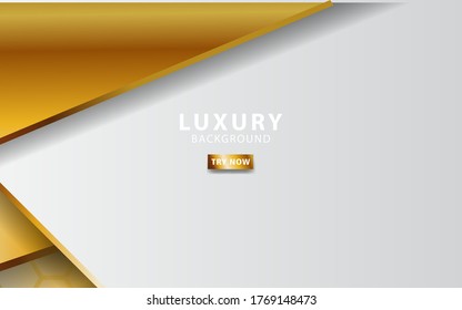 Resumen de fondo 3d con capas de papel dorado. La ilustración geométrica vectorial da forma a la textura con brillo dorado. Elemento de diseño gráfico. Decoración elegante