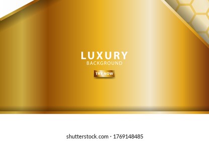 Resumen de fondo 3d con capas de papel dorado. La ilustración geométrica vectorial da forma a la textura con brillo dorado. Elemento de diseño gráfico. Decoración elegante