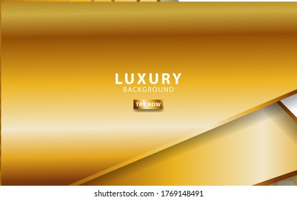 Abstract 3d background with gold paper layers. Vector geometric illustration shapes texture with golden glittering. Graphic design element. Elegant decoration