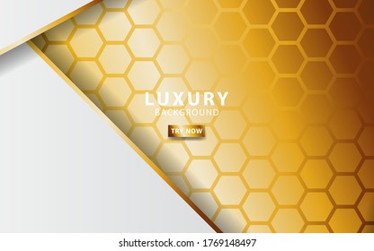 Resumen de fondo 3d con capas de papel dorado. La ilustración geométrica vectorial da forma a la textura con brillo dorado. Elemento de diseño gráfico. Decoración elegante