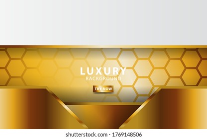 Resumen de fondo 3d con capas de papel dorado. La ilustración geométrica vectorial da forma a la textura con brillo dorado. Elemento de diseño gráfico. Decoración elegante