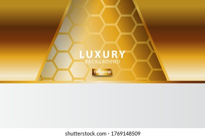 Abstract 3d background with gold paper layers. Vector geometric illustration shapes texture with golden glittering. Graphic design element. Elegant decoration