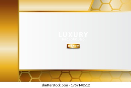 Abstract 3d background with gold paper layers. Vector geometric illustration shapes texture with golden glittering. Graphic design element. Elegant decoration