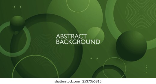 Abstract 3d background with green gradient color background. Simple circle pattern element. Cool design. Eps10 vector