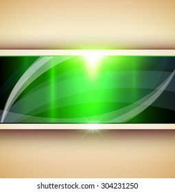 Abstract 3D background, green vector illustration.