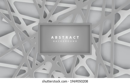 Abstract 3d background with grey papercut.