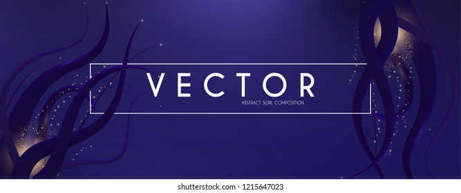 Abstract 3D Background. Liquid Shapes and Light Effect. Underwater. Vector illustration