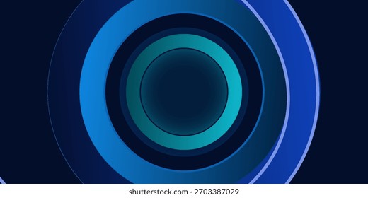 Fundo 3d abstrato com esfera futurista moderna círculo azul roxo gradiente e luzes. Vetor abstrato design gráfico banner padrão apresentação fundo papel de parede modelo da web.