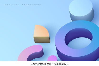 Abstract 3d background, modern geometric shape vector