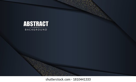 Abstract 3d background modern style overlay, Vector geometric illustration with golden glitter dots. Graphic design element.Elegant decoration , with space for design, text input ,Design business card