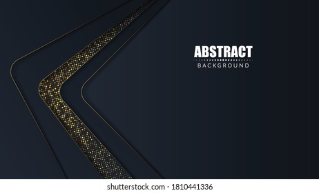 Abstract 3d background modern style overlay, Vector geometric illustration with golden glitter dots. Graphic design element.Elegant decoration , with space for design, text input ,Design business card