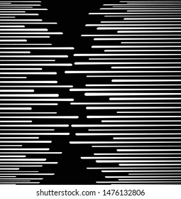 Abstract 3d background with optical illusion wave. Black and white horizontal lines with wavy distortion effect for prints, web pages, template, posters, monochrome backgrounds and pattern 