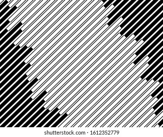 Abstract 3d background with optical illusion wave. Black and white horizontal lines with wavy distortion effect for prints, web pages, template, posters, monochrome backgrounds and pattern