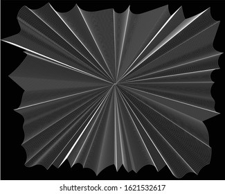 Abstract 3d background with optical illusion wave. Black and white horizontal lines with wavy distortion effect for prints, web pages, template, posters, monochrome backgrounds and pattern