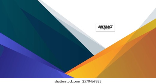 Abstract 3D background orange and blue overlapping with shadow. Orange and blue colors on white background. Vector Eps10