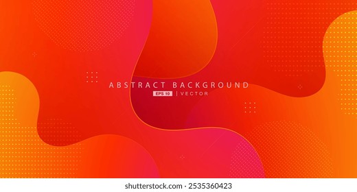 Abstract 3d background orange fluid wave pattern. Bright gradient color design. Abstract geometric pattern simple background for banner, brochure, presentation design, and business card. Eps10 vector