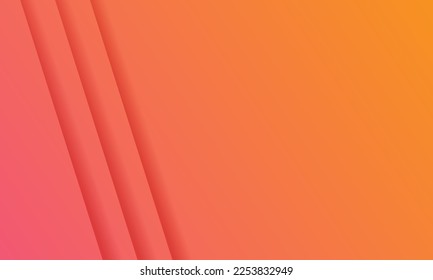 Abstract 3d background with orange paper layers. Vector geometric illustration of sliced shapes. Graphic design element. Minimal design. Decoration for business presentation