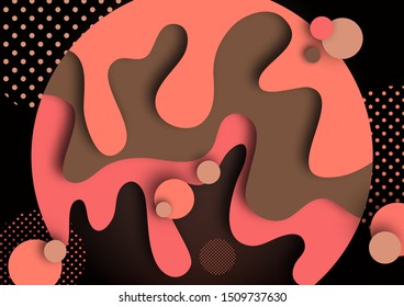 Abstract 3d background with paper cut shapes and dots circles. Design layout for business presentations, flyers, posters and invitations. Colorful art of carving. Vector illustration