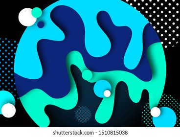 Abstract 3d background with paper cut shapes and dots circles. Design layout for business presentations, flyers, posters and invitations. Colorful art of carving. Vector illustration