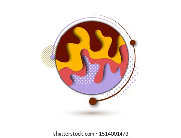 Abstract 3d background with paper cut shapes and dots circles. Design layout for business presentations, flyers, posters and invitations. Colorful art of carving. Vector illustration