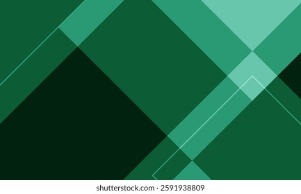 Abstract 3D background paper cut green color combination of green square pattern bright color gradient in background.