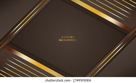 Abstrakte 3D-Hintergrund-Papierschichten. Geometrische Vektorgrafik von Karbon geschnittenen Formen, strukturiert mit goldenen glänzenden Linien. Grafikdesign-Element. Elegante Dekoration