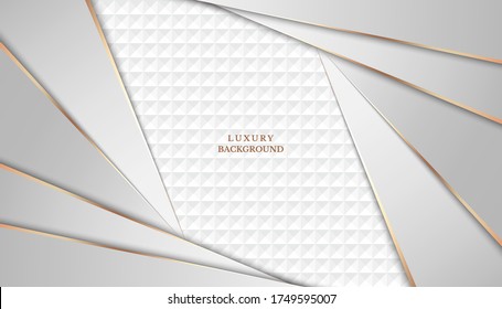 Abstract 3d background paper layers. Vector geometric illustration of carbon sliced shapes textured with golden glittering lines. Graphic design element. Elegant decoration