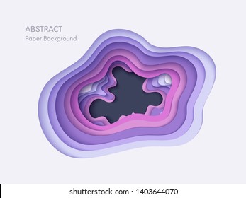 Abstract 3d background with papercut shapes. Paper design, vector creative trendy illustration. Stock vector