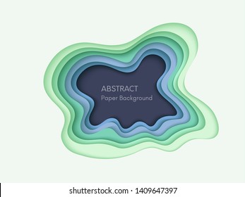 Abstract 3d background with papercut shapes. Paper design, vector creative trendy illustration. Stock vector