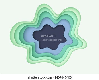 Abstract 3d background with papercut shapes. Paper design, vector creative trendy illustration. Stock vector