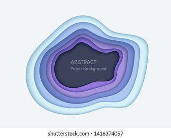 Abstract 3d background with papercut shapes. Paper design, vector creative trendy illustration. Stock vector