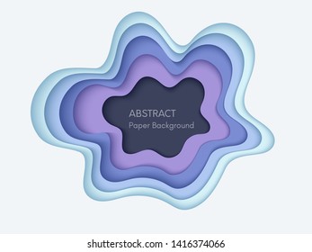 Abstract 3d background with papercut shapes. Paper design, vector creative trendy illustration. Stock vector