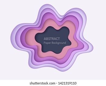 Abstract 3d background with papercut shapes. Paper design, vector creative trendy illustration. Stock vector